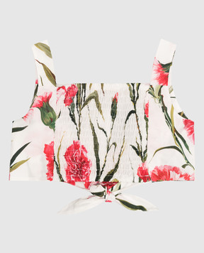 Dolce&Gabbana Дитячий білий топ з принтом Happy Garden L51N57HS5O0812