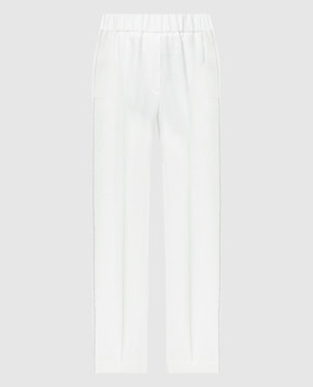 Peserico Белые брюки из льна с цепочкой мониль P0407202606