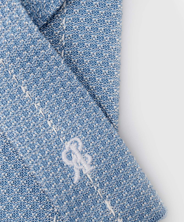 Stefano Ricci Baby blue silk tie with logo embroidery YCRMTSR8189 image 3