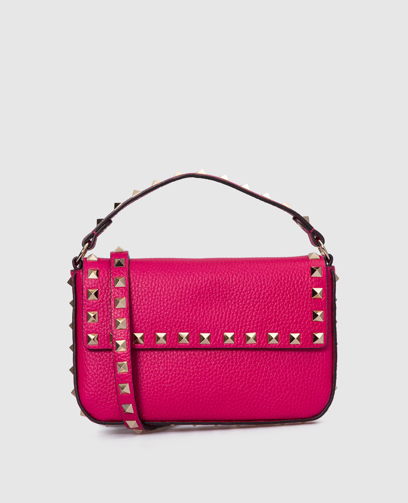 

Кожаная сумка кросс-боди цвета фуксии Rockstud, Розовый, Маленькие сумки