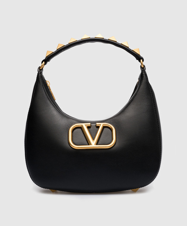 Valentino Stud Sign black leather hobo bag 2W2B0K69EIM