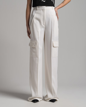 Alexander McQueen Белые штаны-карго из шерсти 784960QJAAC