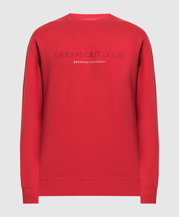 Brunello Cucinelli Red sweatshirt with Dream out loud embroidery M0T353441