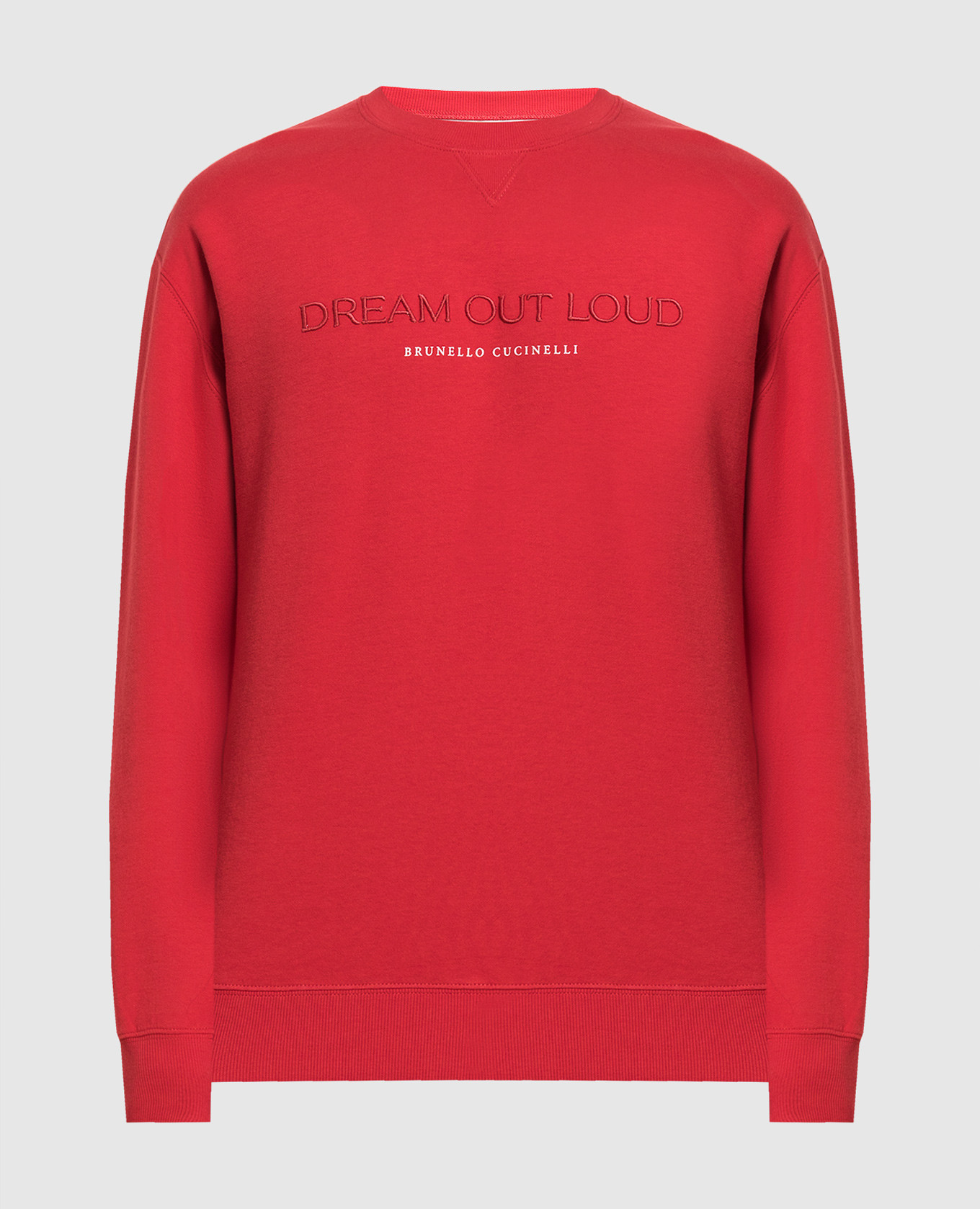 Red sweatshirt with Dream out loud embroidery