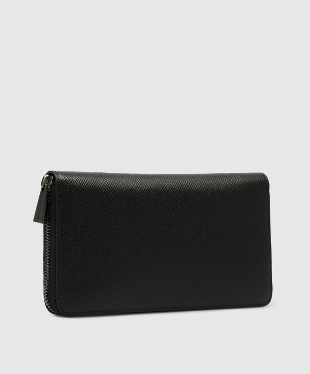 Serapian Чорний шкіряний гаманець з логотипом SREVOMSL703019K292 зображення 2