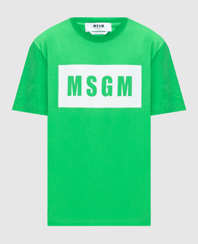 MSGM Зелена футболка з принтом логотипа 3640MM520247002