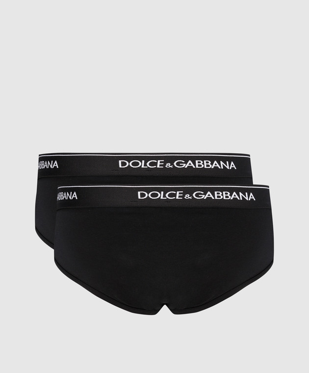 Dolce&Gabbana Set of black briefs with contrasting logo M9C03JONN95 image 2
