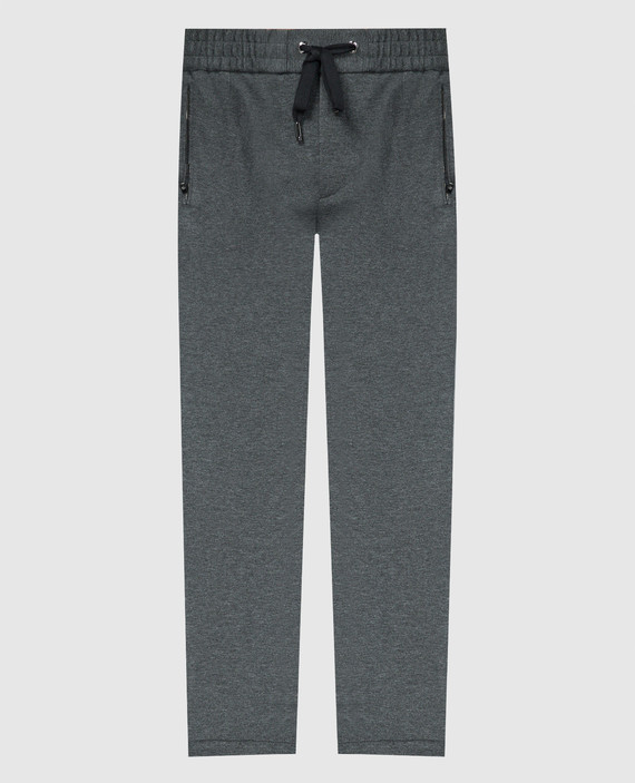 Gray sweatpants with logo embroidery