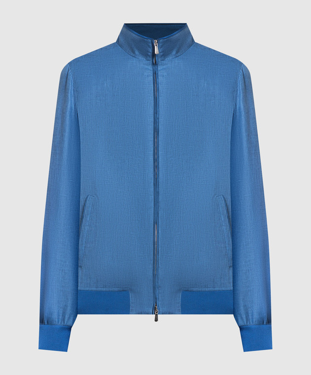 Enrico Mandelli Blue jacket made of linen, wool and silk A6T5013716