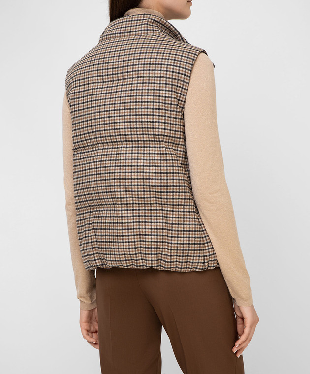 Brunello Cucinelli Бежевый пуховой жилет из шерсти MB5838819 изображение 4