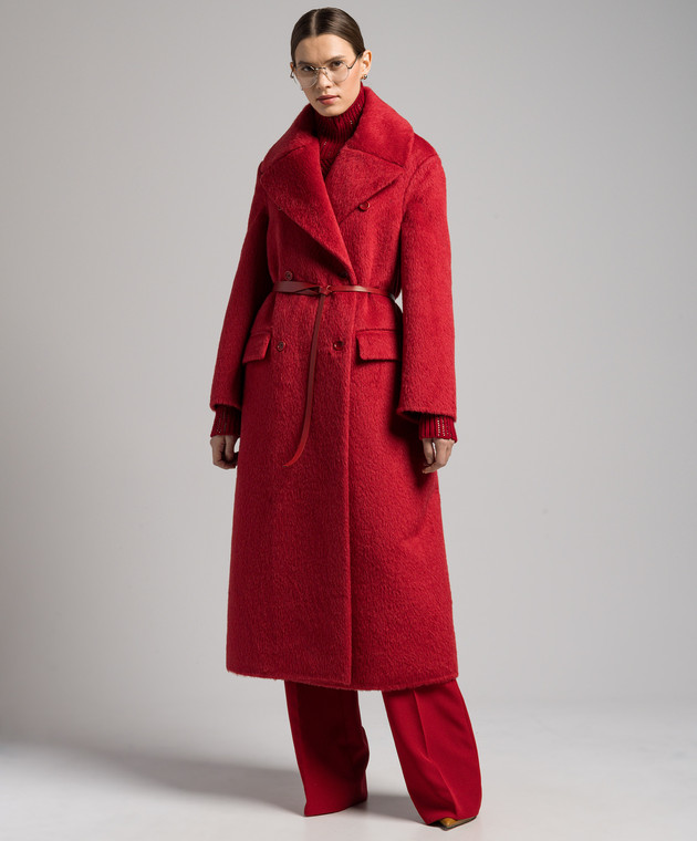 Ermanno Scervino Red double-breasted coat made of wool D436D717VCOFY image 3