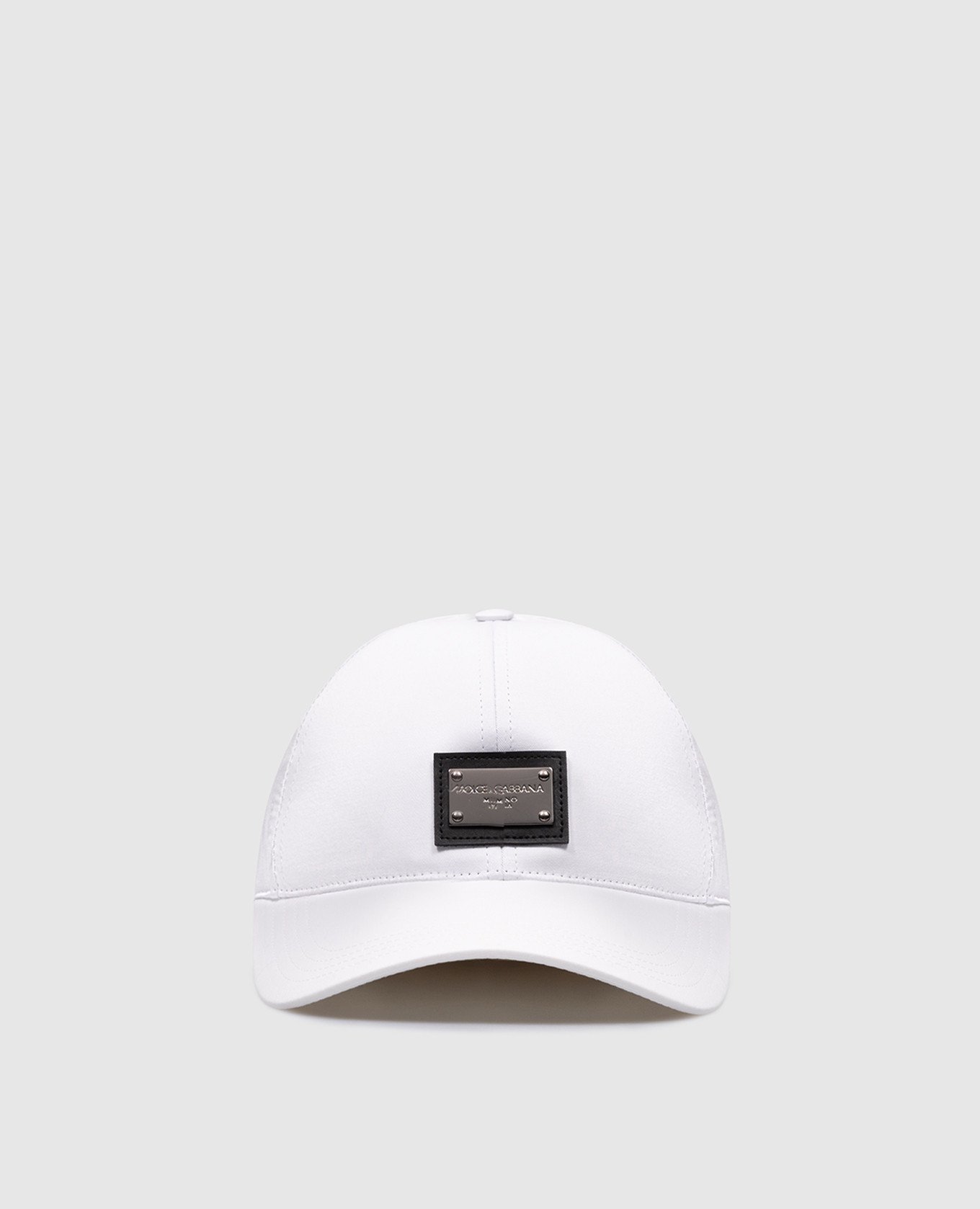 White cap with logo patch
