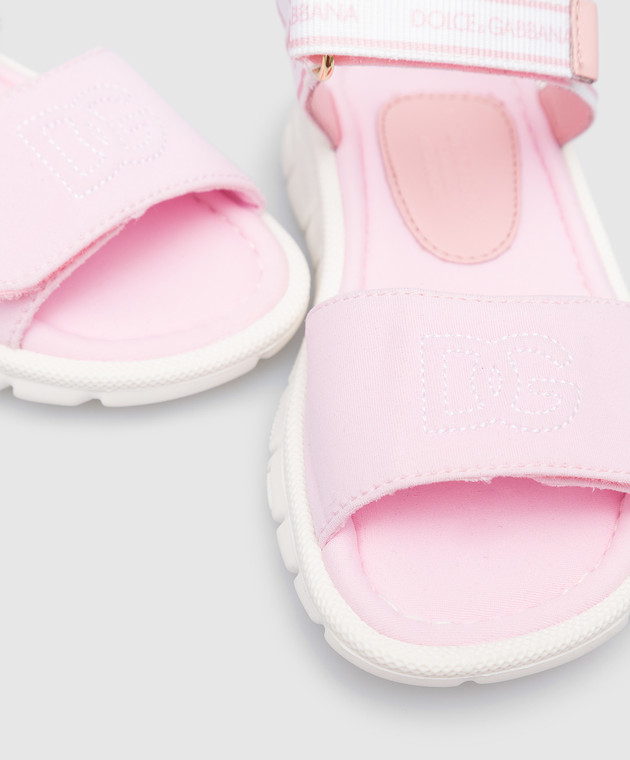 Dolce&Gabbana Дитячі рожеві сандалі з принтом логотипу DA5061AY2332428 зображення 4