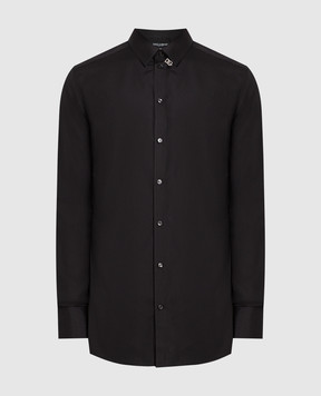 Dolce&Gabbana Черная рубашка с металлическим логотипом DG G5EJ0TGF114