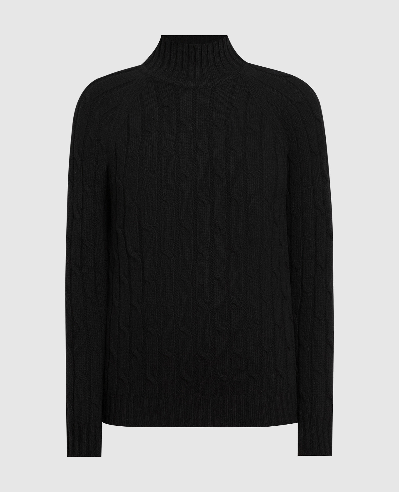 Black sweater made of cashmere in a textured pattern