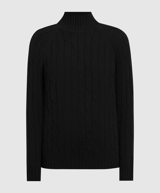 Babe Pay Pls Black sweater made of cashmere in a textured pattern MD9701305341TR