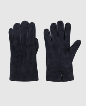 MooRER Темно-синие замшевые перчатки Narton NARTONP2