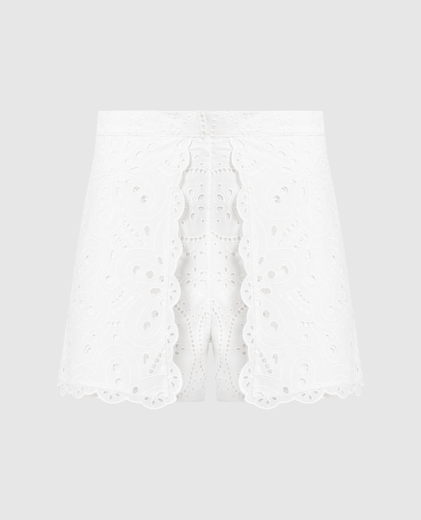 Alida white shorts with broderie embroidery