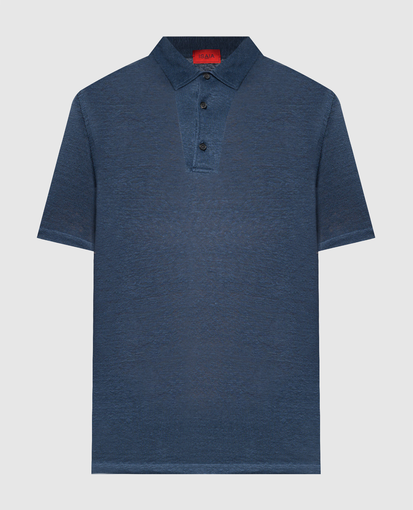 Blue linen polo shirt