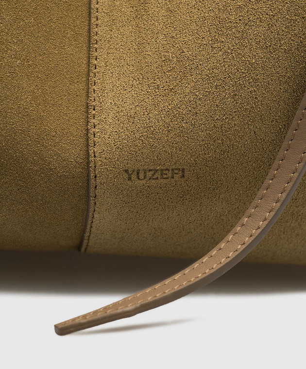 YUZEFI Замшевая сумка-тоут цвета хаки Large Mochi LARGEMOCHI изображение 5