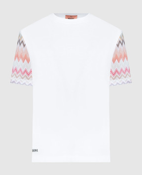 Missoni Белая футболка с геометрическим узором с вышивкой логотипа DS24SL03BJ00JU