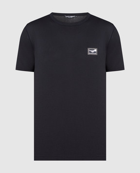 Dolce&Gabbana Чорна футболка з патчем логотипу G8PT1TG7F2I