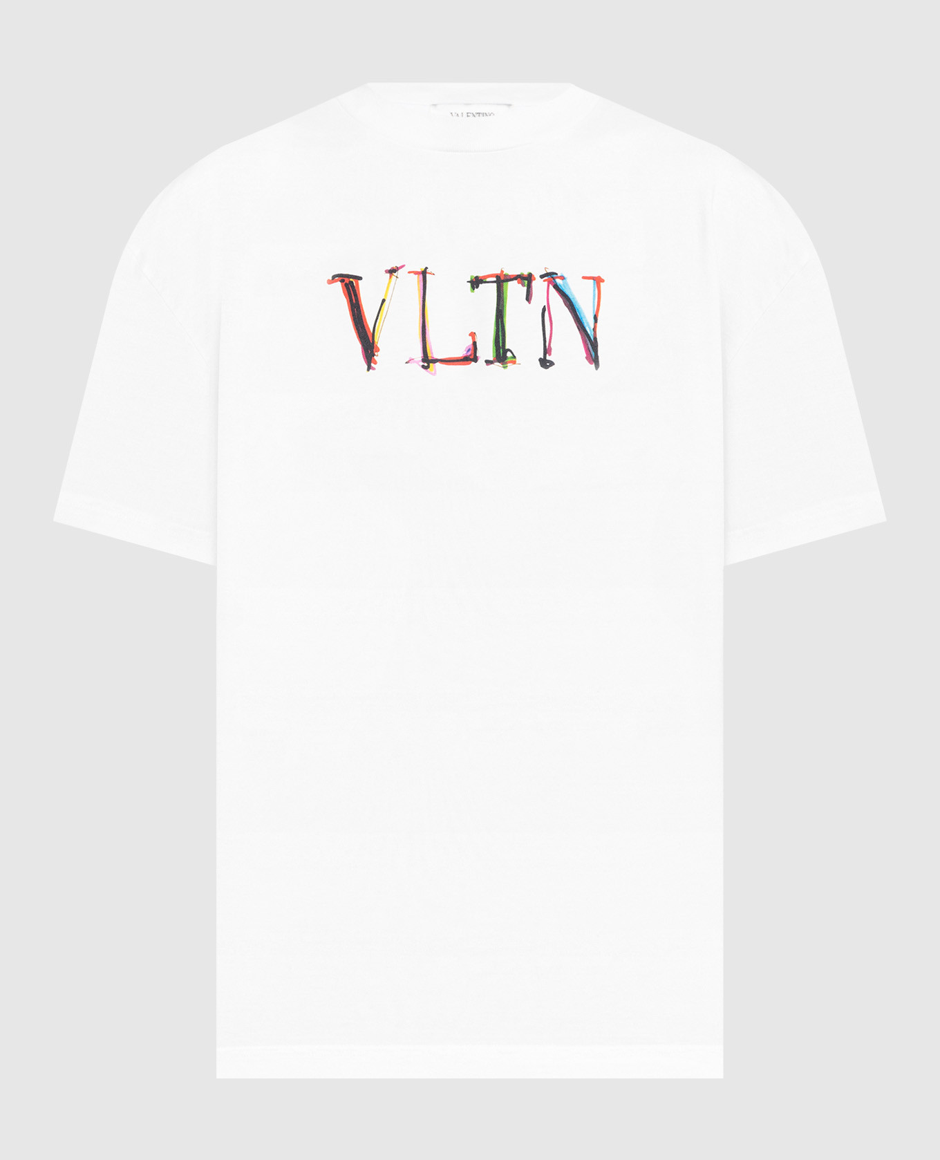Белая футболка с принтом логотипа VLTN