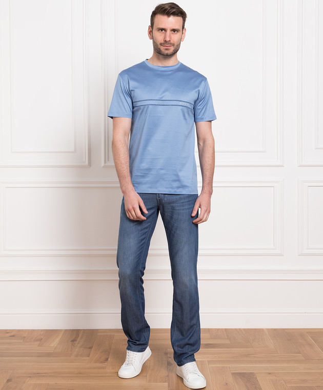 Stefano Ricci Blue t-shirt with logo MNH3202370TE0001 image 2
