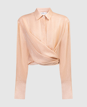 Victoria Beckham Бежева блуза з люрексом 1124WSH005206A