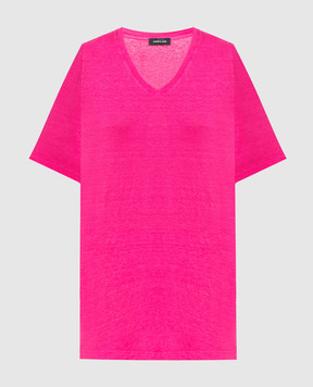 ANNECLAIRE Розовая футболка из льна D0241674