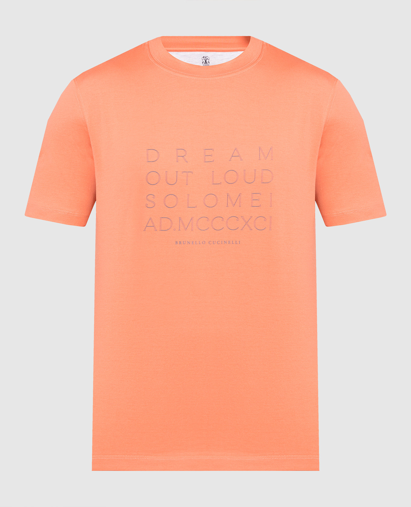 Оранжевая футболка с принтом Dream out loud