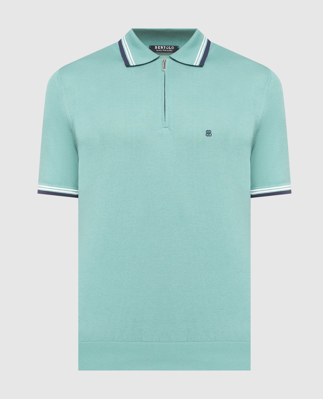 Turquoise polo with logo embroidery