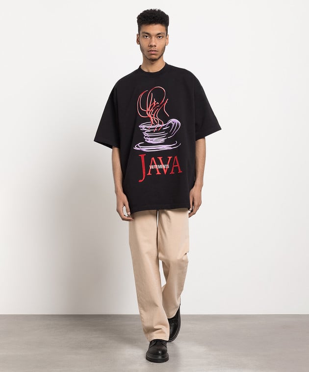 Vetements Black T-shirt with embroidery UE54TR220B image 2