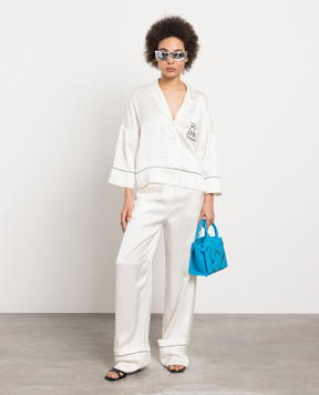 Off-White Білі штани з брендованою нашивкою OWCA178S23FAB001