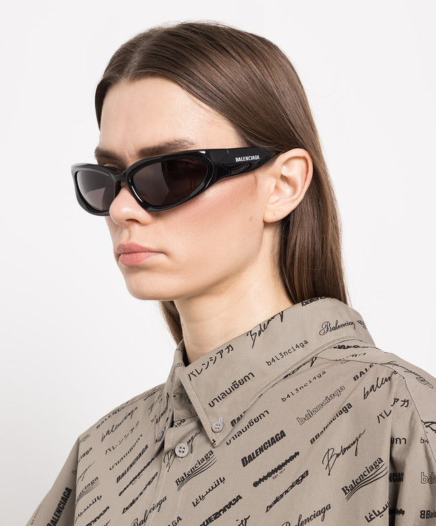 Balenciaga Swift logo sunglasses in black 658745T0007 image 2