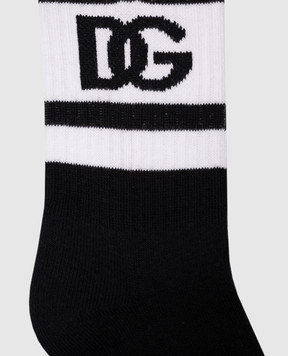 Dolce&Gabbana Дитячі чорні шкарпетки з логотипом LBKAC5JBCAC