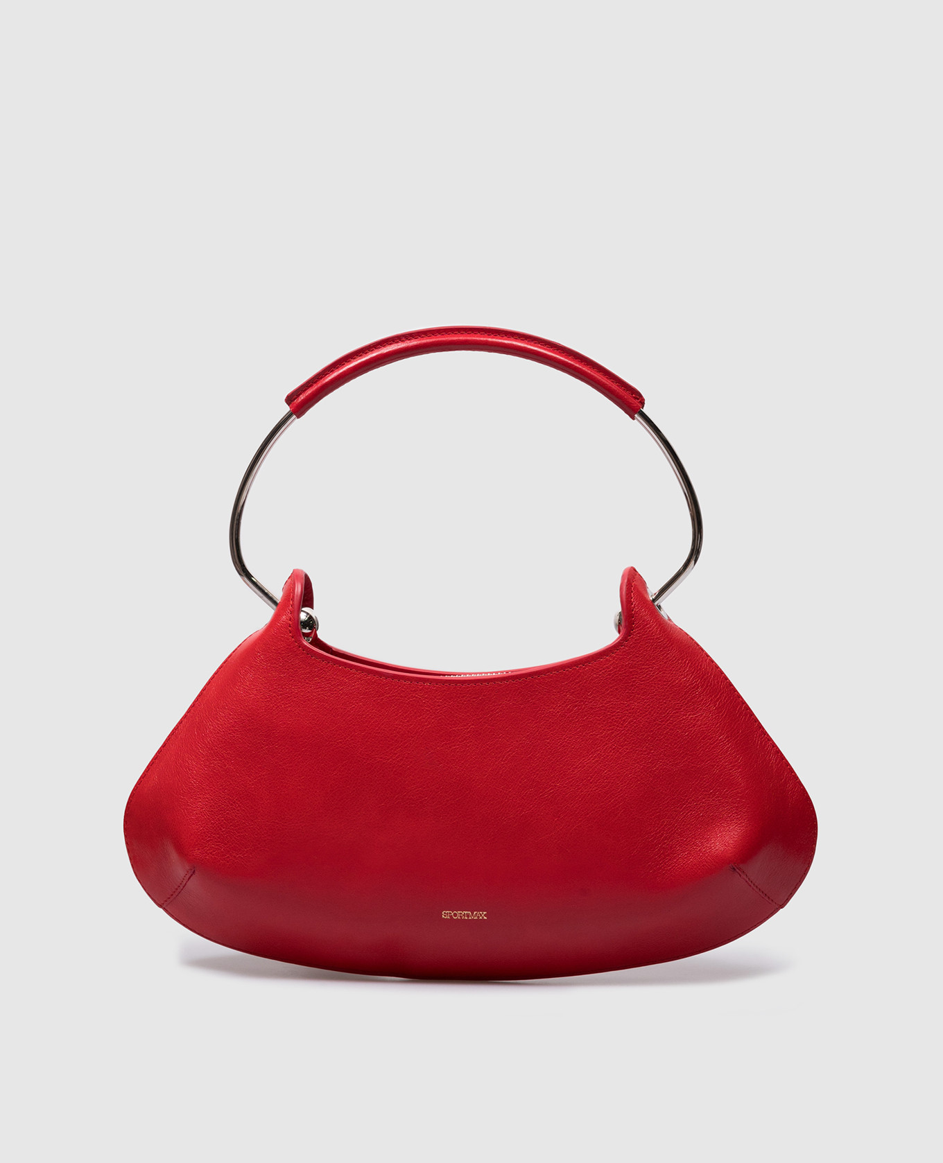 Красная кожаная сумка CAJU с тиснением логотипа