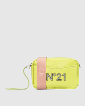 N21 Салатова шкіряна сумка крос-боді з логотипом 22EBS0920NP00