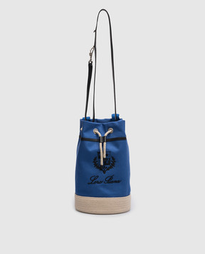 Loro Piana Синяя сумка-кисет Sailor Bucket с логотипом FAM8125