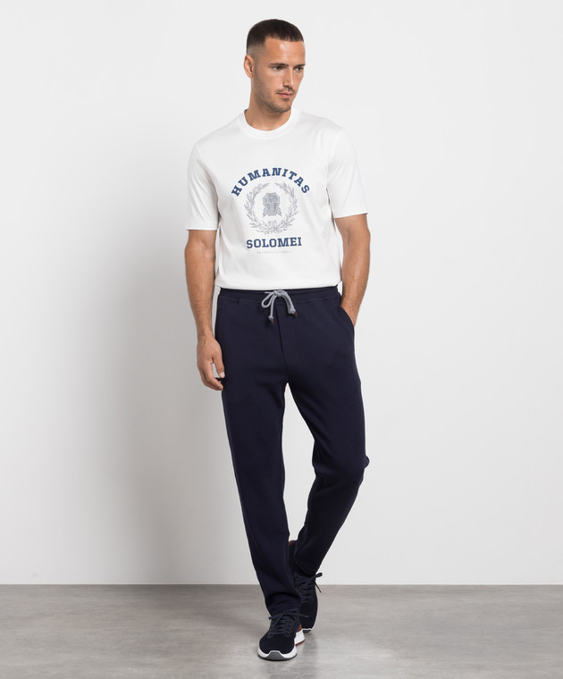 Brunello Cucinelli Белая футболка с логотипом принт M0T718452 изображение 2