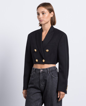 Palm Angels Чорний двобортний жакет PWEN032E23FAB001