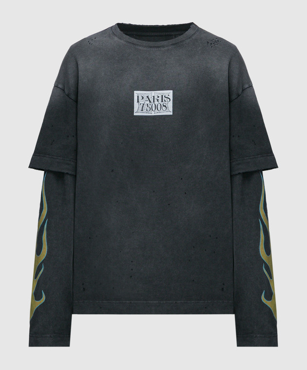Givenchy - Черный лонгслив с принтом Givenchy Address BM71JW3YGE
