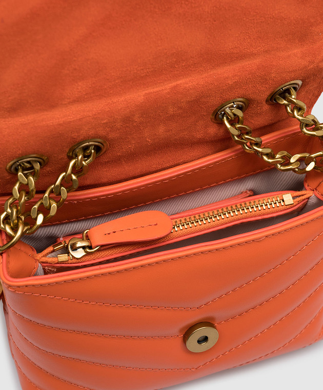 Twinset Dreamy Orange Leather Messenger Bag with Oval T Logo 231TD8451 изображение 4