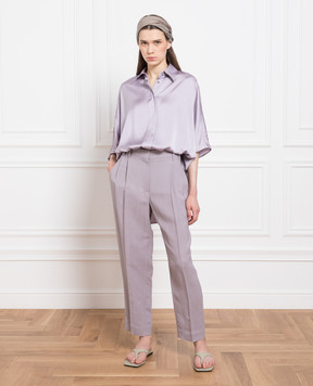 Brunello Cucinelli Фіолетові штани з ланцюжком моніль MH126P8292