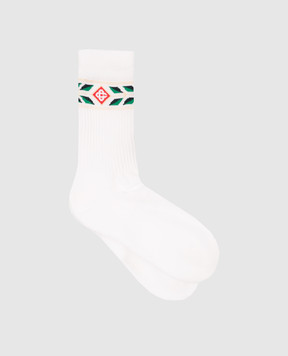 Casablanca Белые носки Laurel с узором логотипа AF23ACC01008