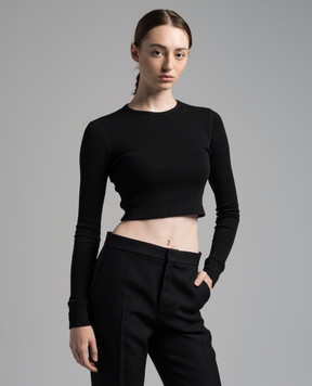 WARDROBE.NYC Черный укороченный лонгслив W1043R09