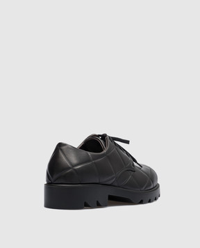 Bottega Veneta Черный кожаный дерби в геометрический узор 709000V02X0