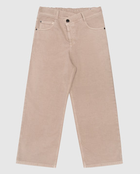 Brunello Cucinelli Дитячі бежеві джинси з ланцюжком моніль B0H43P605C