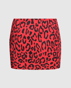 Dolce&Gabbana Красная юбка мини в леопардовый принт F4CC8TFSTBA