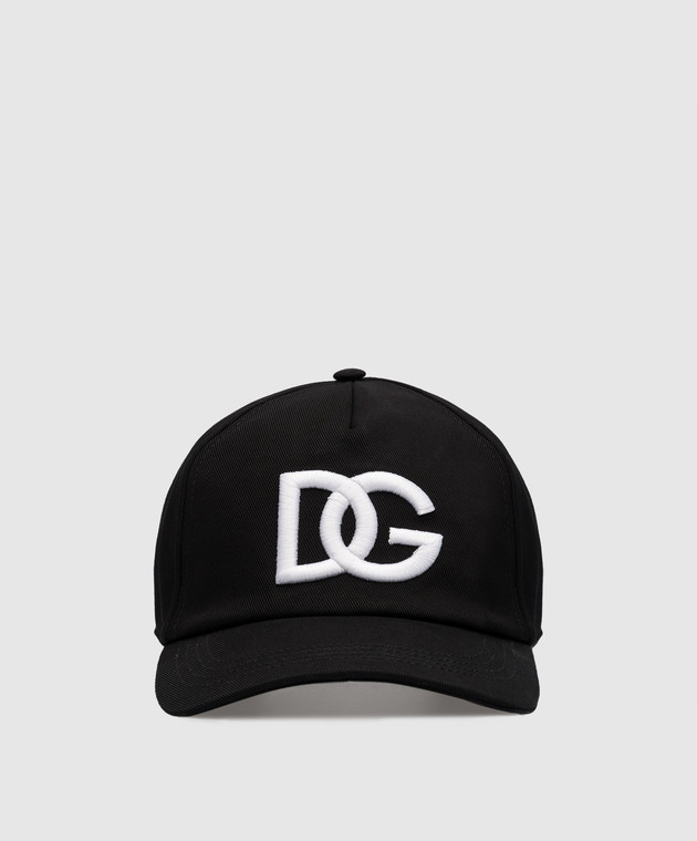 Dolce&Gabbana Чорна кепка з контрастною вишивкою логотипу DG GH706ZGF654